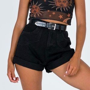 Black Wide Leg Shorts from Princess Polly